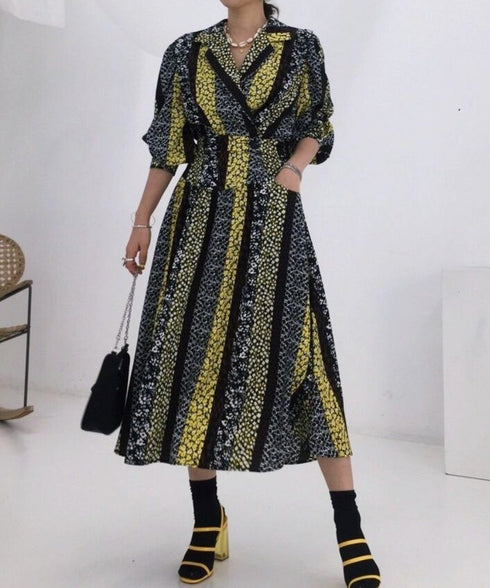 Vintage Stripe Pattern Dress